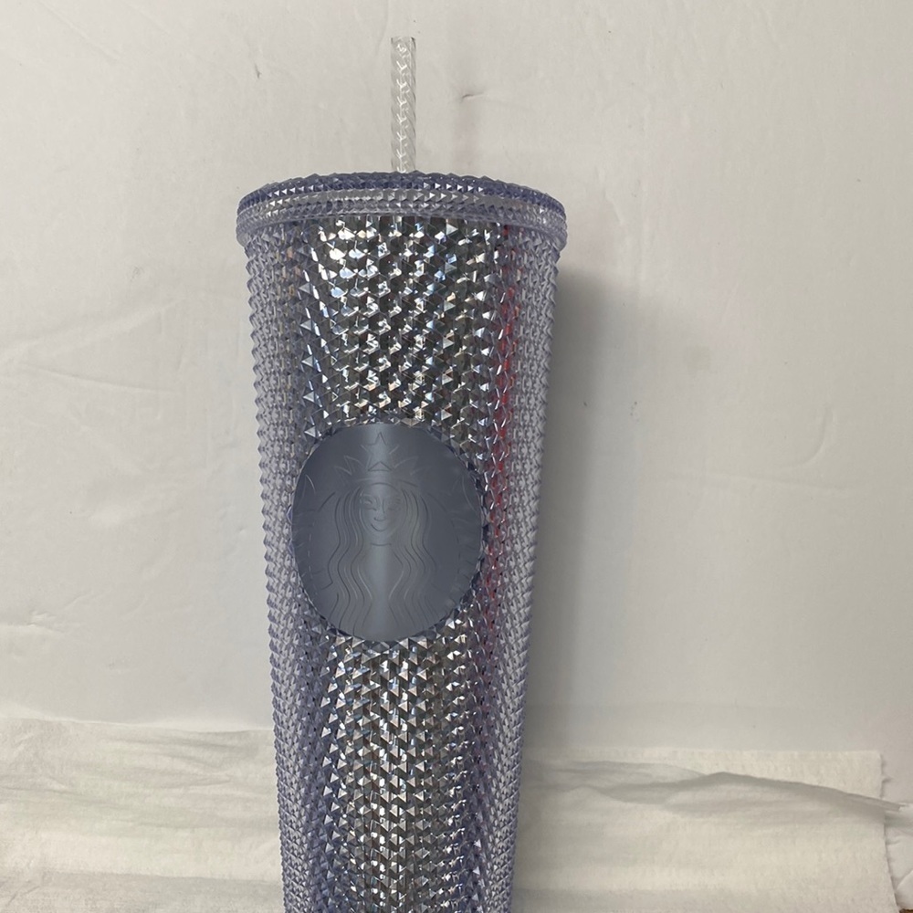 NEW 2019 24 oz. Studded Cup with Straw Silver